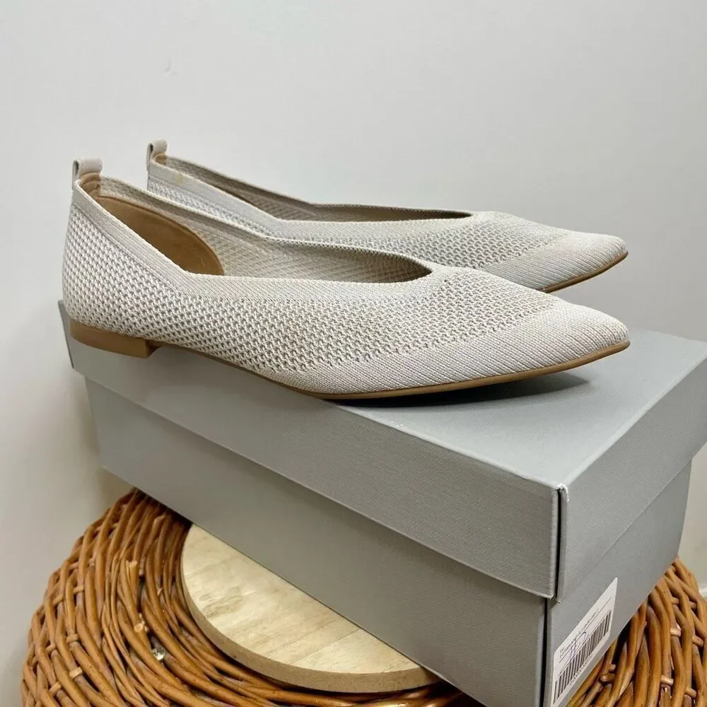 Everlane Gray 40 Hour Reknit Point Flats Pointed Knit‎ Comfort Box 7 Career Box